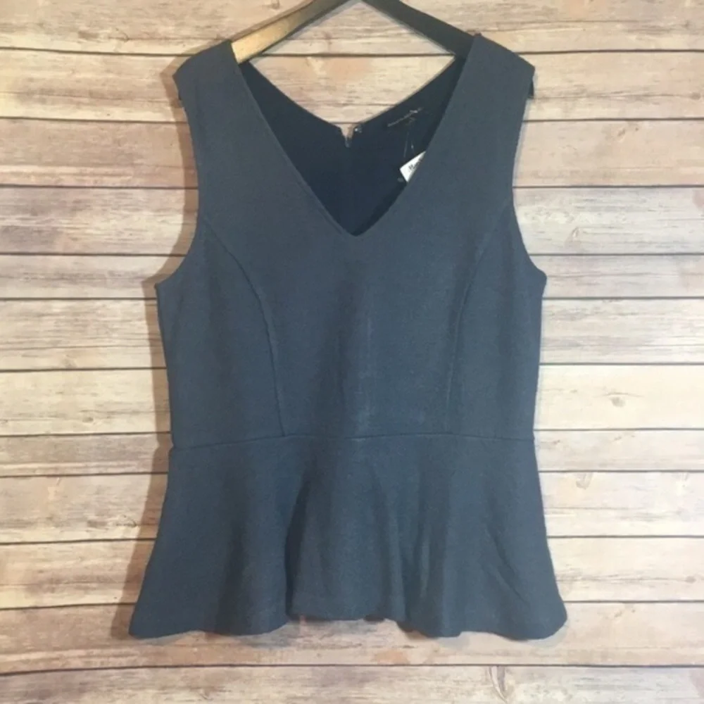 Banana Republic Peplum Blue Sleeveless Tank Trendy